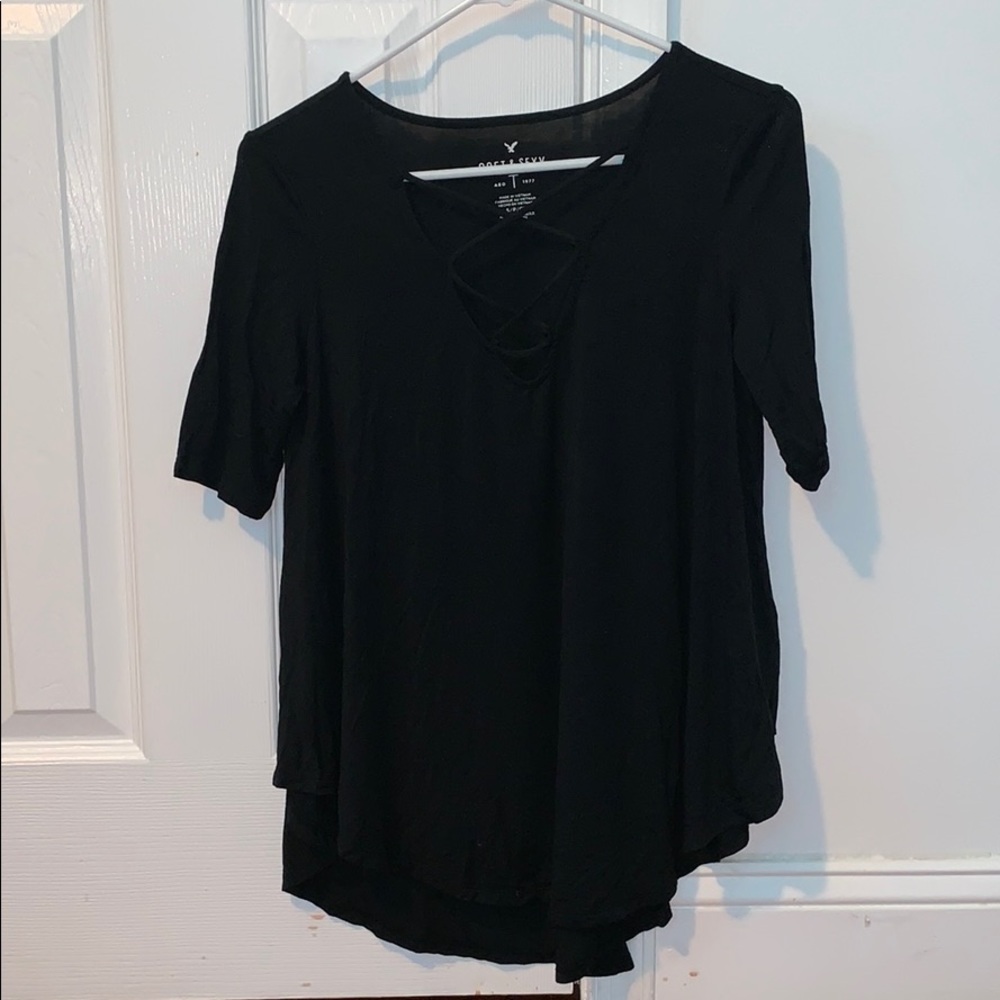 Black lace up top